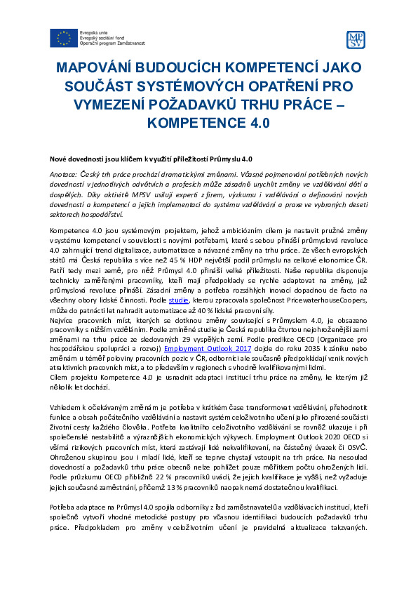 Kompetence 4.0 - článek