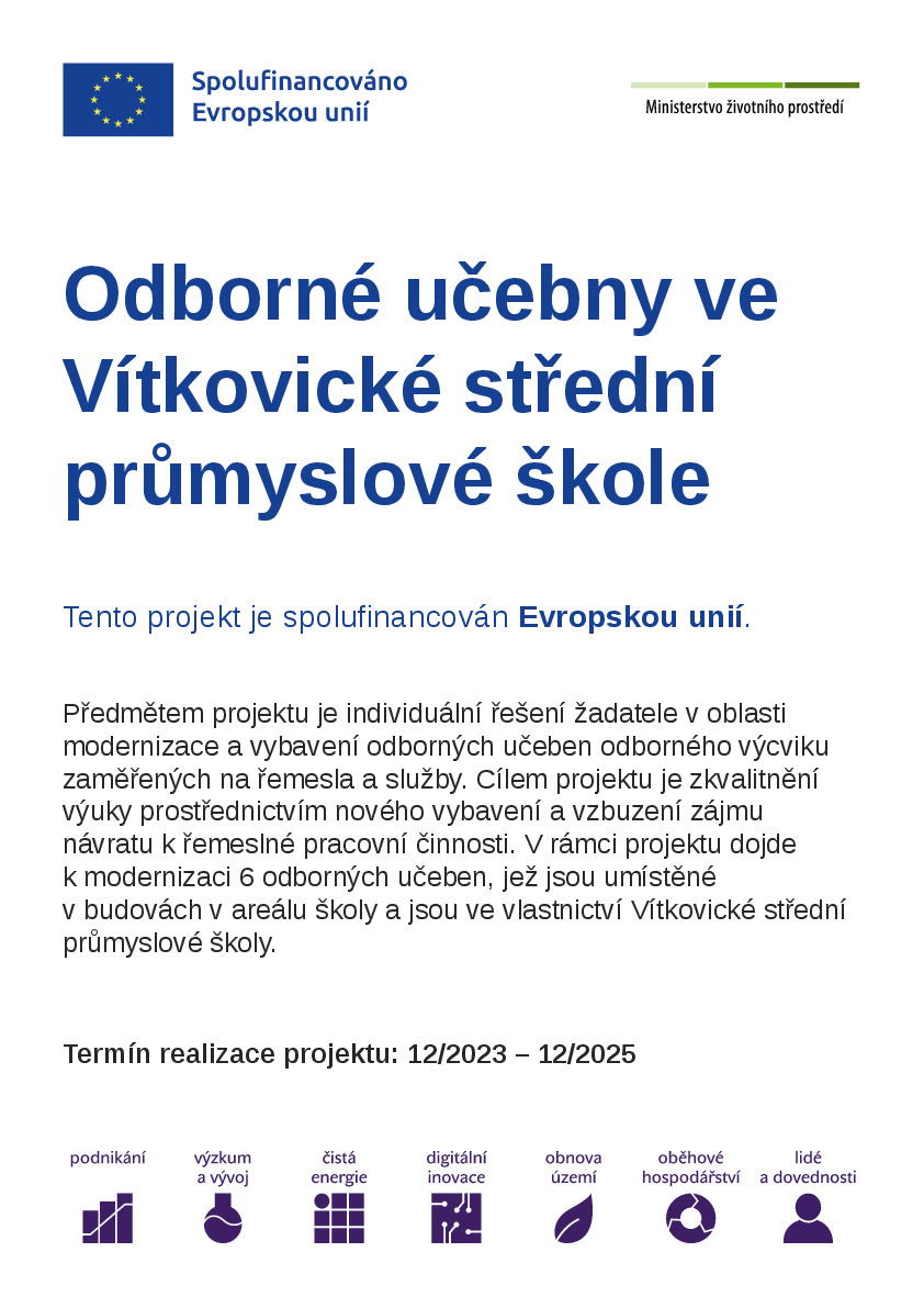 Odborné učebny ve Vítkovické střední průmyslové škole