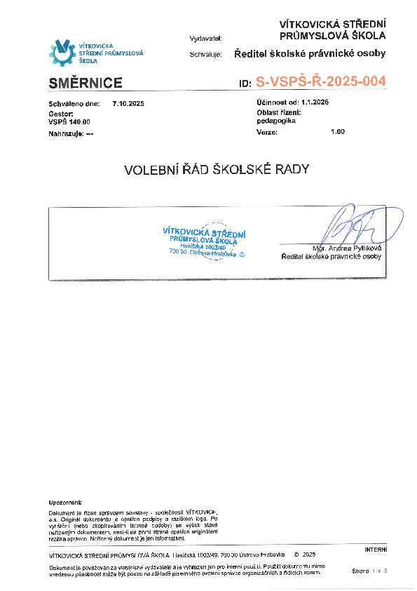 Volební řád školské rady